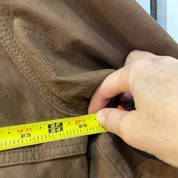 Midwest International Genuine Leather Bomber Jacket Zip In Thermolite Liner 44 - Picture 7 of 11